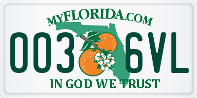 FL license plate 0036VL