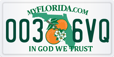 FL license plate 0036VQ