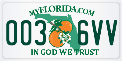 FL license plate 0036VV