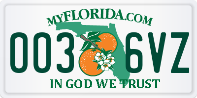 FL license plate 0036VZ