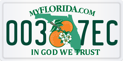 FL license plate 0037EC