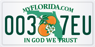 FL license plate 0037EU