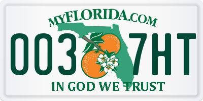 FL license plate 0037HT