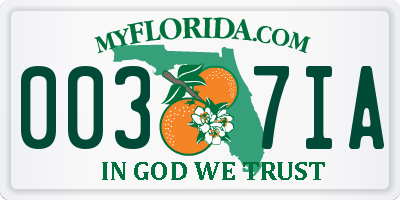 FL license plate 0037IA