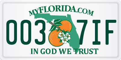 FL license plate 0037IF