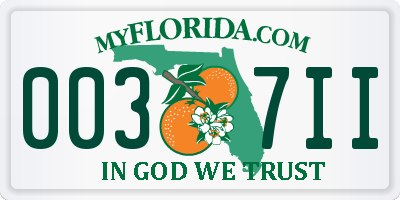 FL license plate 0037II