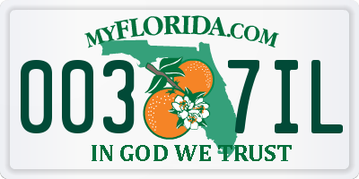 FL license plate 0037IL