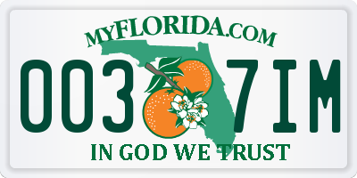 FL license plate 0037IM