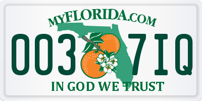 FL license plate 0037IQ