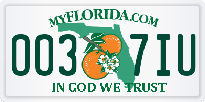 FL license plate 0037IU