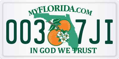 FL license plate 0037JI