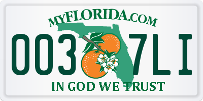 FL license plate 0037LI