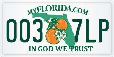 FL license plate 0037LP