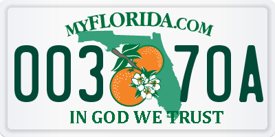 FL license plate 0037OA