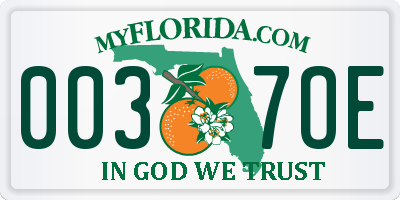 FL license plate 0037OE