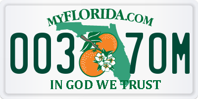 FL license plate 0037OM