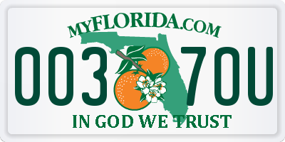 FL license plate 0037OU