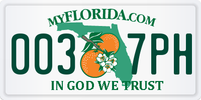 FL license plate 0037PH