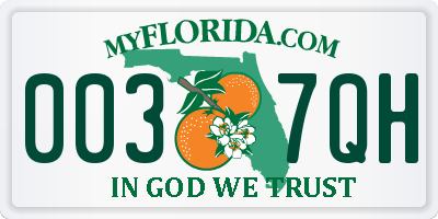 FL license plate 0037QH