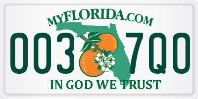 FL license plate 0037QO