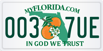 FL license plate 0037UE