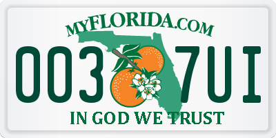 FL license plate 0037UI