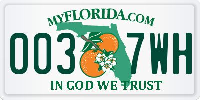 FL license plate 0037WH