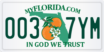 FL license plate 0037YM