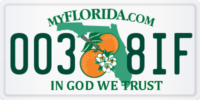 FL license plate 0038IF