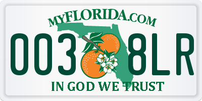 FL license plate 0038LR