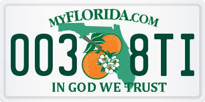 FL license plate 0038TI