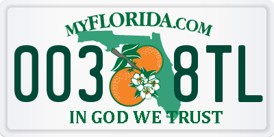 FL license plate 0038TL