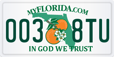 FL license plate 0038TU