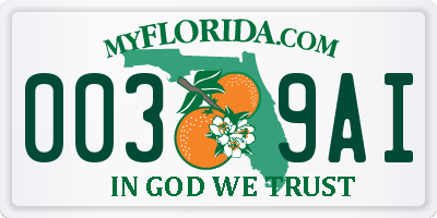 FL license plate 0039AI