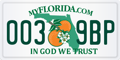 FL license plate 0039BP