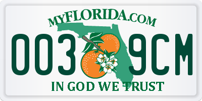 FL license plate 0039CM