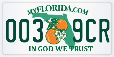 FL license plate 0039CR