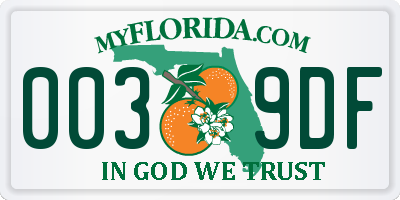 FL license plate 0039DF