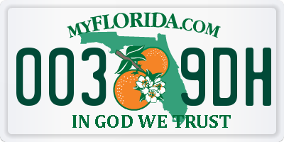 FL license plate 0039DH