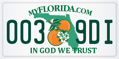 FL license plate 0039DI