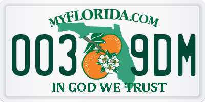 FL license plate 0039DM