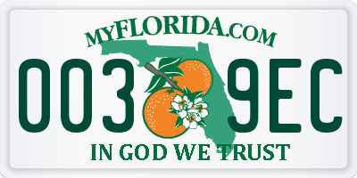 FL license plate 0039EC