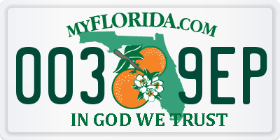 FL license plate 0039EP