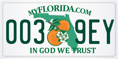 FL license plate 0039EY