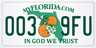FL license plate 0039FU