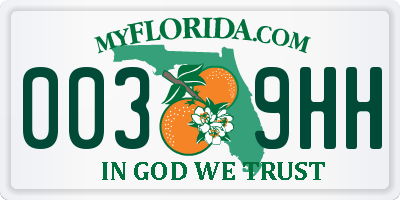 FL license plate 0039HH