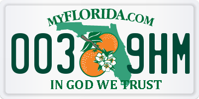 FL license plate 0039HM