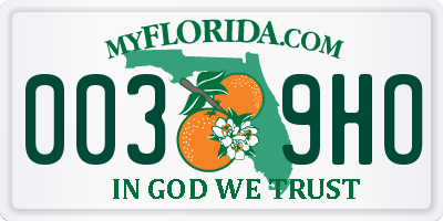 FL license plate 0039HO