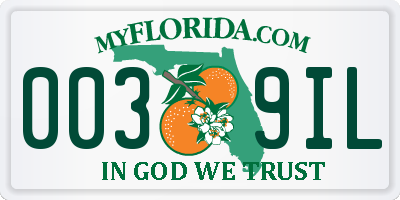 FL license plate 0039IL