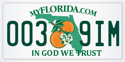 FL license plate 0039IM
